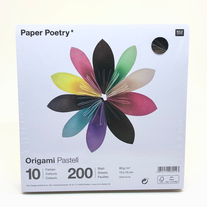 Pastelfarvet origami papir