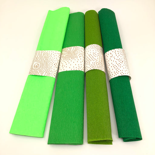 Tyndt crepepapir i grønne nuancer